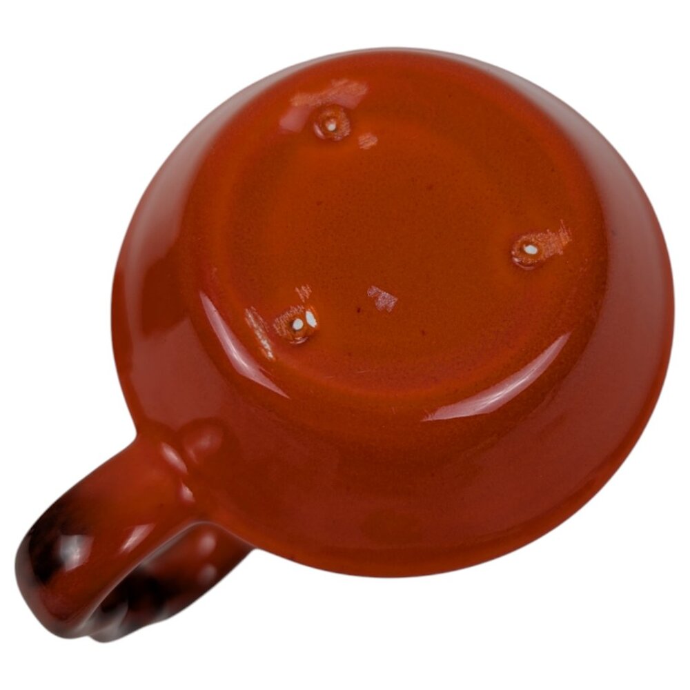 Set of 2 Metlox Poppytrail Red Rooster Small Mug 1960's Retro, Scalloped Handles - Picture 9 of 11